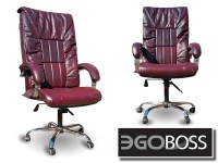 Офисное массажное кресло EGO BOSS EG1001 Maroon в комплектации ELITE натуральная кожа - магазин СпортДоставка. Спортивные товары интернет магазин в Волгограде 
